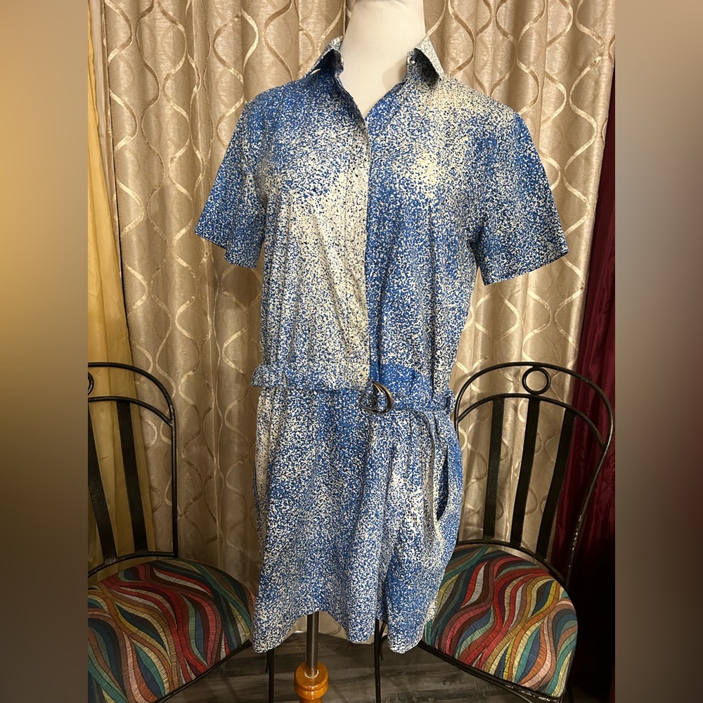 Keno Paris Blue and White Women's mini Dress